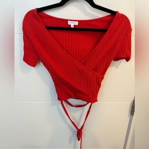Red Tie Crop Top